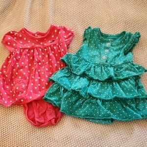 Carter's Pink and Green Polka Dot Accessories
